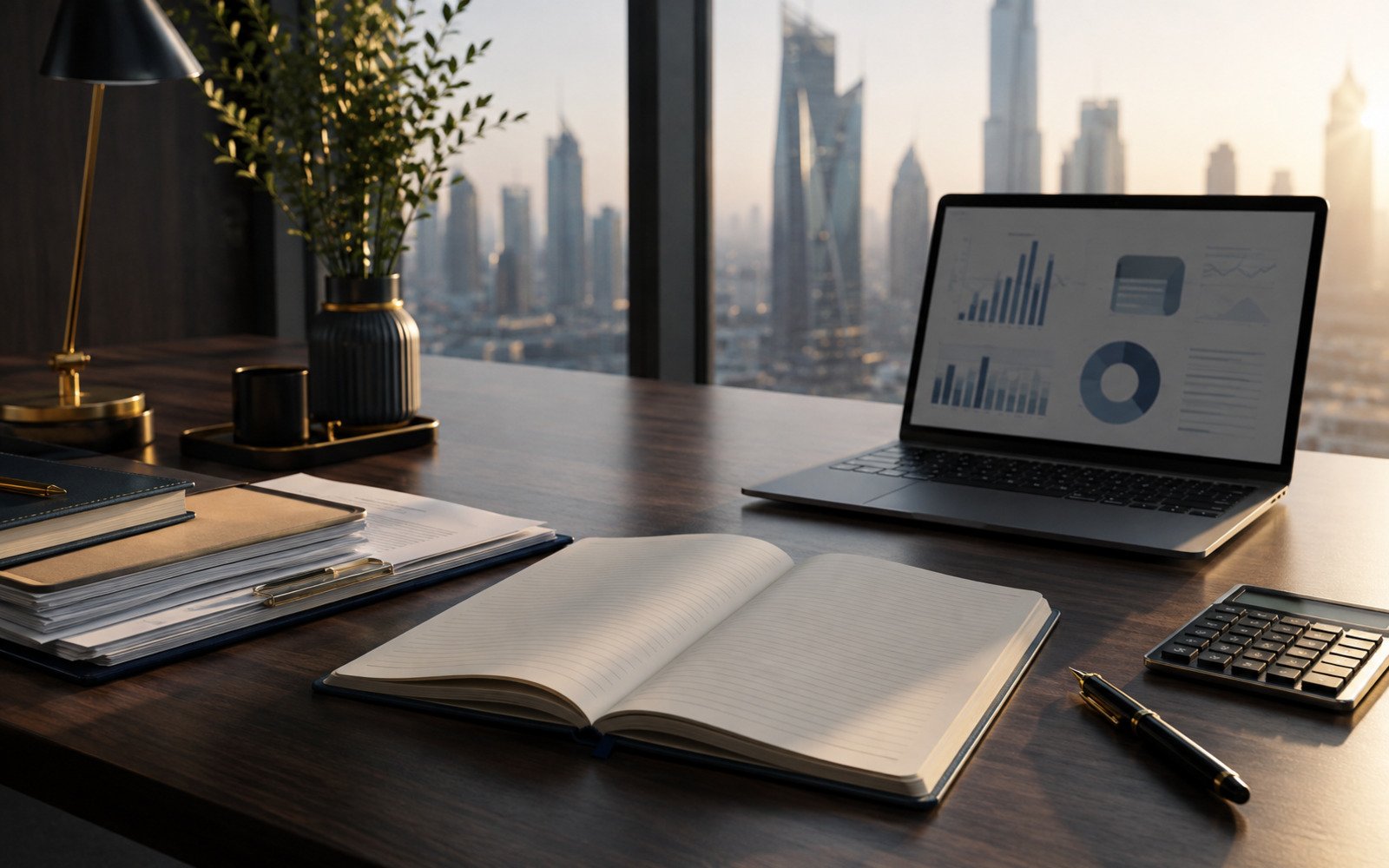 Refined accounting workspace with financial records